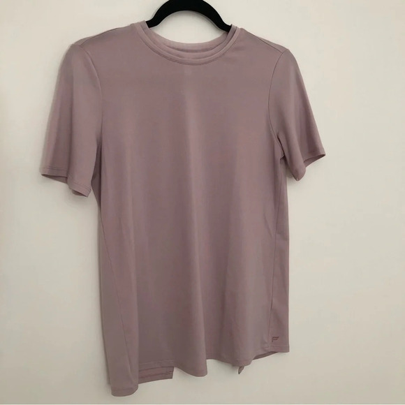 Fabletics Vivienne Cross Back Tee Short Sleeve Lilac Haze Women's XXS Pastel Gym - Picture 12 of 12